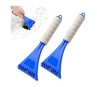 JNNJ 2 PCS Car Snow Shovel Scraper, Ice Frost Cleaning Tools, Auto Snow Removal with Foam Handle, Universal for Car Truck SUV Windshield and Window, Mirrors, Scratch-Free Car Winter Accessories(Blue)