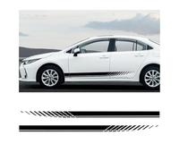 JNNJ 2 Piece Car Side Strip Stickers, Long Stripes Side Body Bandage Decals, DIY Side Skirt Self Adhesive Stickers, Car Styling Decoration Accessories Suitable for Vehicle Truck Off-Road(Black)