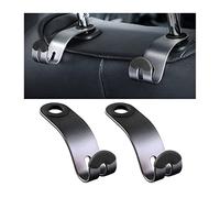JNNJ 2 Pieces Car Headrest Hook, Car Seat Back Seat Universal Hook, Auto Interior Storage Organizer Hooks, Car Accessories Interior for Headrest Grocery Coat Hanger Handbag Holder Bag Hook(Black)
