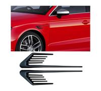 JNNJ 2 Pieces Car Side Mesh Vent Airflow Grille Fender Decoration, Air Intake Flow Sides Fender, 3D Car Air Flow Fender Shark Gills Side Vent Mesh, Car Side Air Flow Vent Intake Hood Grille(Black)