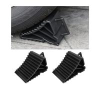 JNNJ 2 Pieces Car Wheel Safety Brake Chocks, Brake Chocks for Trailers Wheel Chocks, Plastic Wheel Chock with Handle, Non-slip Base Rubber Wheels Chock Support Restraint Shoes for Cars, Trailers