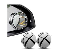 JNNJ 2 Pieces Convex Rear View Mirror, Car Blind Spot Mirrors Convex Mirror, Universal Rearview Blindspot Mirrors, 360° Rotatable Wide Angle Side Rear View Mirrors Blindspot Mirror For SUV(Silver)