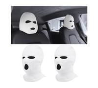 JNNJ 2 Pieces Creative Car Headrest Cover, Automotive Washable Head Rest Covers, Personalized Breathable Head Rest Cover, Car Dustproof Headrest Cover for Vehicle, Minivan, Automotive, RV(White)