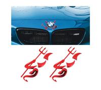 JNNJ 2 Pieces Devil Emblem Car Stickers, 3D Devil Emblem Car Self-Adhesive Sticker, Car Little Devil Demon 3D Waterproof Sticker, Vehicle Exterior Decoration Universal for Truck, Van(Red)