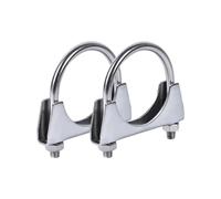 JNNJ 2 Pieces Pipes U Bolt Muffer Exhaust Clamps, Super Clamps Heavy Duty Exhaust U Bolt Clip 64-65mm Stainelss Steel, Car Exterior Accessories for Fixture Refit Repair Kit Universal, Durable