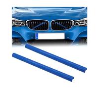 JNNJ 2 Pieces Radiator Grille Insert, Car Front Grille Cover Decoration Trim, Front Radiator Grille Insert V Struts Trim Strips, Sport Style Decoration Trim Radiator Grilles Accessories(Blue)