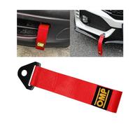 JNNJ 2 Pieces Towing Loop Universal, Tow Strap Tuning with Bolt + Nut + Cable Tie Tow Strap Tow Eye Tuning, Trailer Belt Personalised Decoration, High-Strength Towing Cable for Vehicle(Red)