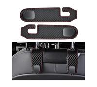 JNNJ 2 Pieces Universal Car Back Seat Headrest Hanger for Hang Bag Handbag Grocery Bags, Universal Hidden Leather Car Handbag Hooks, Metal Leather Vehicle Storage Organiser Hooks(Carbon Fibre)