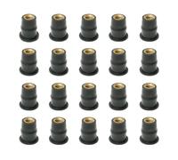 JNNJ 20 Pieces Motorcycles Windshield Bolts, M5 Windshield Bolts Rubber Well Nuts, Durable Anti-Rust Fairing Windscreen Fastener Screw Nut, M5 Rubber Well Nuts for Kayaking Canoes Boat(9.5mm)