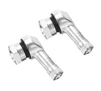 JNNJ 2Pcs 90 Degree Motorcycle Valve Stems Tire, Universal Tire Valve Cover Adapter, 11.3mm Diameter Aluminum Alloy Modified Right Angle Gas Nozzle, for Car Motorcycle Bike Scooter(Silver)