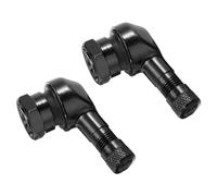 JNNJ 2Pcs 90 Degree Motorcycle Valve Stems Tire, Universal Tire Valve Cover Adapter, 11.3mm Diameter Aluminum Alloy Modified Right Angle Gas Nozzle, for Car Motorcycle Bike Scooter(Black)