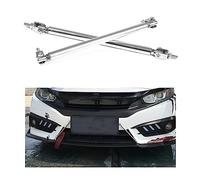 JNNJ 2Pcs Adjustable Front Bumper Lip Rods, Splitter Lip Protector Tie Bar Strut for Car Modification, Front Rear Bumper Universal Diffuser Stainless Steel Support Rod for Most Vehicle(Silver)