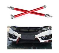 JNNJ 2Pcs Adjustable Front Bumper Lip Rods, Splitter Lip Protector Tie Bar Strut for Car Modification, Front Rear Bumper Universal Diffuser Stainless Steel Support Rod for Most Vehicle(Red)
