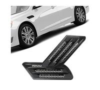 JNNJ 2Pcs Car Side Air Flow Grille, Auto Side Mesh Vent Decor, Fender Intake Grille Trim Ornament, Exterior Hood Scoop Decorative Cover, Shark Vent Trims Universal for Cars(Black)