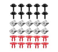 JNNJ 30 Pieces Universal Screw and Nut Clip Kit, Fender Bolt with Fender Nut, U-Type Car Body Screw with Screw for the Interior Decoration Plate Vehicle Car, Automotive Interior Accessories