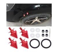 JNNJ 4 Pcs Car Bumper Quick Release Kits, Universal Aluminum Alloy Front And Rear Bumper Tight Plate Fixing Kits, Auto Bumper Trunk Fender Hatch Lid Sets Universal for Vehicle Bumper(Red)