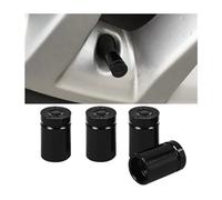JNNJ 4 PCS Car Tire Valve Stem Caps, Tyre Valve Caps Bullet Shell, Aluminum Alloy Heavy Duty Stem Covers, Dust Proof Corrosion Resistant Tire Valve Cap Set, Car Exterior Accessories for Van(Black)