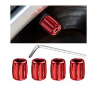 JNNJ 4 Pieces Car Tire Valve Stem Caps, Alloy Heavy Duty Stem Covers Anti-Theft Car Tyre Valve Caps, Dust Proof Corrosion Resistant Tire Valve Cap Set, Car Exterior Accessories for Cars(Red)