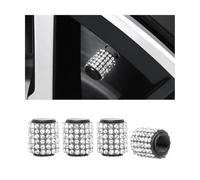 JNNJ 4 Pieces Car Valve Stem Covers Tire, Car Tire Studded Valve Caps, Bling Valve Cap Dust Caps, Rhinestone Car Wheel Tire Caps, Automotive Universal Exterior Accessories Decoration(White)
