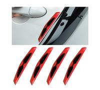 JNNJ 4 Pieces Door Reflective Sticker, long attractive bumper strips, Universal Auto Bumper Guard Anti-Scratch Protector Trim Stickers, Exterior Accessories for Most Cars Trucks SUVs(Red)