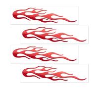 JNNJ 4 Pieces Flames Car Stickers, Car Flames Graphics Stickers, 3D Stereoscopic Personality Sticker, for Off-Road Vehicles Automotive Truck RV Motorcycle Body Side Decoration(Red)