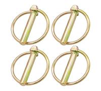JNNJ 4 Pieces Lynch Pins, O-Type Safety Pin, Carbon Steel Trailer Lock, Linch Retaining Pins, Locking Pin Fasteners for Cars Farm Rail Yard Grass Tractors Trailers Trucks Lawn Mowers(M8)
