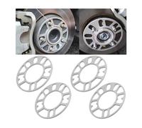 JNNJ 4 Pieces Universal Rim Spacers, Aluminum Alloy Wheel Spacers Shims Plate Universal Replacement, Modified Widened Wheel Hub Gaskets, Fit for Auto Wheel Preventing Tire Rubbing(5mm)
