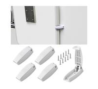 JNNJ 5 Pieces Rounded Baggage Door Catch, Plastic Baggage Door Latch Camper Trailer Storage Door Holder Clips, Accessories External Catch Holder Latch for Motorhome Camper Traile Baggage(White)