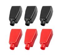 JNNJ 6 PCS Battery Terminal Covers, PVC Plastic, Red/Black, Manual Operation, IP65 Rated, Set of 3 Pairs (Red & Black)