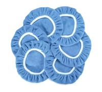 JNNJ 6 Pieces Car Polishing Hood Set, Car Bonnet Soft Microfiber Polisher Pad, Auto Bonnet Buffer Waxer Care Buffing Pad Cover, Polishing Hood Microfiber Wax Applicator for Car Polisher(Light-Blue)