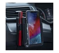 JNNJ Car Air Vent Storage Pocket, Air Ventilation PU Mini Organizer Bag, Multifunctional Car Cell Phone Storage Box, Automotive Organize Pocket Universal for Small Items Smartphones(Black)