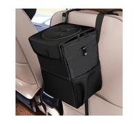 JNNJ Car Bin, 6L Waterproof Mini Auto Trash Can with Lid and Storage Pockets, Collapsible Car Rubbish Bag with a Removable Leakproof Liner, Multipurpose Auto Trash Bag Hanging