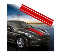 JNNJ Car Bonnet Strip Sticker, Car Side Skirt Body Vinyl Decals, Racing Long Stripes Decals, Racing Stripe Side Body Bandage Car Styling Decoration Accessories, Suitable for Most Vehicle(Red)