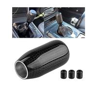 JNNJ Car Carbon Fiber Shift Knob, Manual Stick Shift Knob Handle, Gear Knob Head Wave Stick Trim, with 3 Adapters, Car Shifter Lever Modification Protection Accessory(Black)