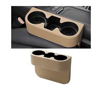 JNNJ Car Cup Holder with Phone Holder, Side Pocket Console Leather Cover, Auto Front Seat Gap Interior Drink Organizer, Multifunction Accessories Storage Coin Drinks Key Wallet Sunglasses(Beige)