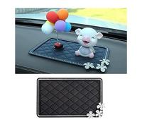 JNNJ Car Dashboard Mat, Glitter Bling Crystal Car Dashboard Pad, Washable Car Dashboard Storage Tray, Heat Resistant Mats Universal for Vehicle Storage of Mobile Phones, Sunglasses, Keys（Medium）