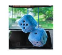 JNNJ Car Hanging Furry Dice, Car Rear View Mirror Hanging Accessories, Fuzzy Dice Hanging Charm, Car Pendants with Dots for Cars Interior Decoration, Wall, to Choose From(Blue)
