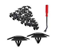 JNNJ Car Hood Insulation Retainers, 30pcs Bumper Cover Retainer Clips with One Fastener Remover, Heat and Sound Insulation Nylon Clip for Auto Hood, Car Radiator Clips for OEM 4878883AA and More