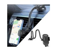 JNNJ Car Phone Holder Windshield Dashboard Mount with Long Gooseneck, Compatible with iPhone X, Black, for Cars Truck Van