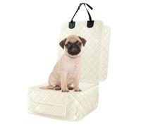 JNNJ Car Seat Protect for Pet, Front Auto Seat Protect for Dogs, Scratch-Proof and Non-slip Dog Car Seat Protects, All Cover Waterproof Dog Seats Covers for All Type of Vehicles(Beige-White)