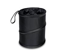 JNNJ Car Trash Can, Mini Auto Collapsible Rubbish Bin, Leak Proof Waterproof, Hanging Auto Trash Bin with Lid, Black, 16x16x20cm