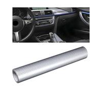 JNNJ Carbon Fiber Wrap, 6D Carbon Fiber Vinyl Self Adhesive Film, Self-Adhesive Waterproof Bubble-Free Vinyl Wrap for Car, Adapted to the Appearance of Motorcycle, Computer Cases, Car(Silver)