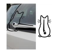 JNNJ Cat Wiper Sticker, Windscreen Wiper Funny Cartoon Kitten, Car Window Animal Sticker, Waterproof Cute Decals for Rear Windshield Decoration, Universal Automotive Stickers for Laptop Wall(Black)