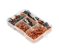 JNNJ Motorcycle Fairing Bolt Kit, 177pcs M5 M6 Motorcycle Windscreen Screws, Aluminum Fasteners Fairing Bolts Nut Clips Kit, Mounting Kits Washers Nuts Screws Assortment for Sport Bikes(Orange)