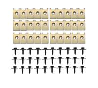 JNNJ Screw and Nut Clip Kit, Bumper Guard Plate Fixing Bolts Auto Body Fender Screws, U-Type Car Body Screw Clip with Screw for the Interior Decoration Plate Vehicle Car, Auto Parts(60Pcs)