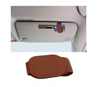 JNNJ Sunglasses Holder for Car Sun Visor, Universal Car Visor Accessories Magnetic Sunglass Holder, Magnetic Leather Car Sunglass Holder Suitable for Automotive Eyeglasses Ticket Card(Brown)