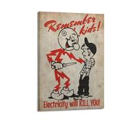 JNNJMN Death by Electrocution Poster Poster Decorative Painting Canvas Wall Posters And Art Picture Print Modern Family Bedroom Decor Posters 24x36inch(60x90cm)
