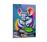 JNNJMN Totoro And Leaves on The Rocks Poster Poster Decorative Painting Canvas Wall Posters And Art Picture Print Modern Family Bedroom Decor Posters 16x24inch(40x60cm)