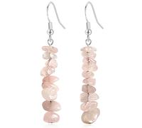 JNONL Handmade Chic Irregular Natural Stone Tassel Long Dangle Drop Earrings Bohemian Unique Vintage Silver Beads Hook Earrings For Women, M, Metal, No Gemstone