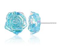 JNONL Unique Sparkly Resin 3D Rose Flower Dangle Drop Earrings Minimalist Chic Colorful Camellia Flower Stud Earrings For Women, M, Resin, No Gemstone